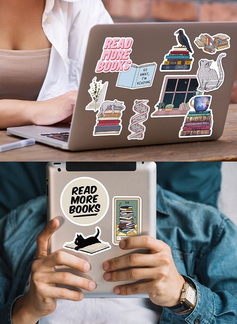 Omelo 50 PCS Book Stickers, Bookish Stickers for Phone/Kobo/Ebook Case Accessories Water Bottles Laptop, Book Lovers Gifts Reading Stickers Pack - Image 2