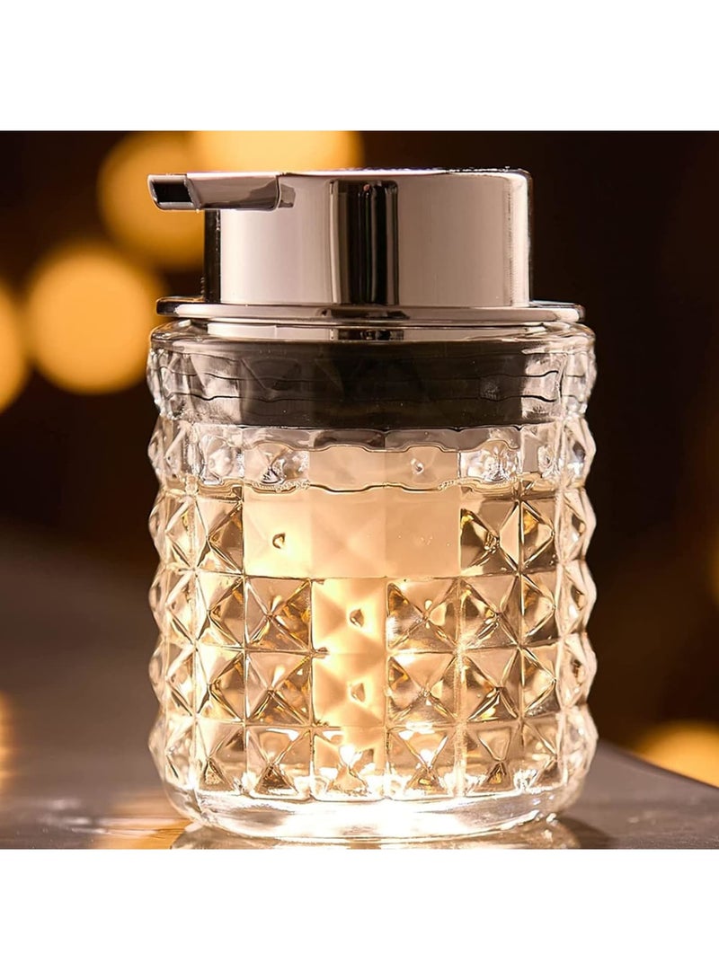 SYOSI Glass Soap Dispenser with Rust Proof Pump, Clear Bathroom Soap and Lotion Dispenser, Refillable Hand Dish Soap Liquid Bottle, Modern Soap Pump Bottles for Bathroom Hotel Kitchen Office (1Pcs) - Image 1