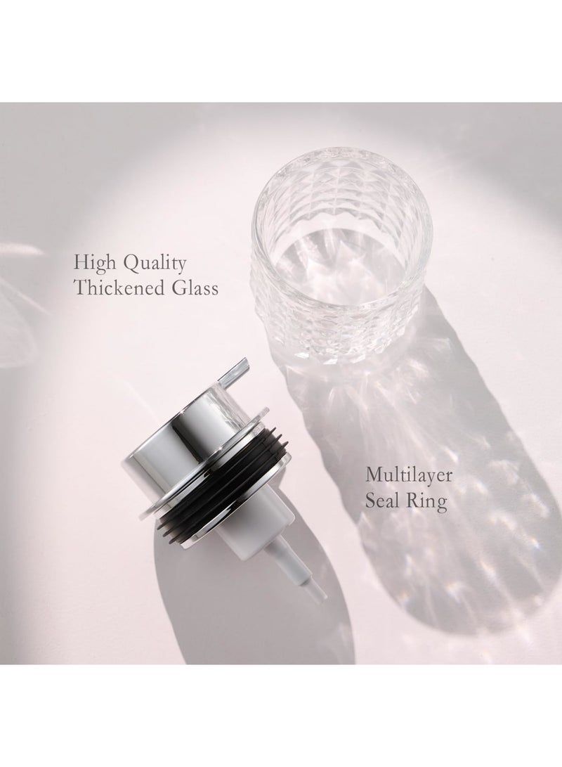 SYOSI Glass Soap Dispenser with Rust Proof Pump, Clear Bathroom Soap and Lotion Dispenser, Refillable Hand Dish Soap Liquid Bottle, Modern Soap Pump Bottles for Bathroom Hotel Kitchen Office (1Pcs) - Image 3