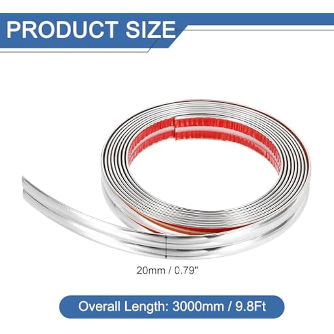 WALL CORNER PROTECTOR TRIM MOLDING, PEEL AND STICK MOLDING TRIM PVC SELF ADHESIVE WALL CORNER GUARDS EDGE PROTECTOR FOR WALL EDGE CORNER, 0.79INCH X 9.8FT SILVER TONE - Image 2