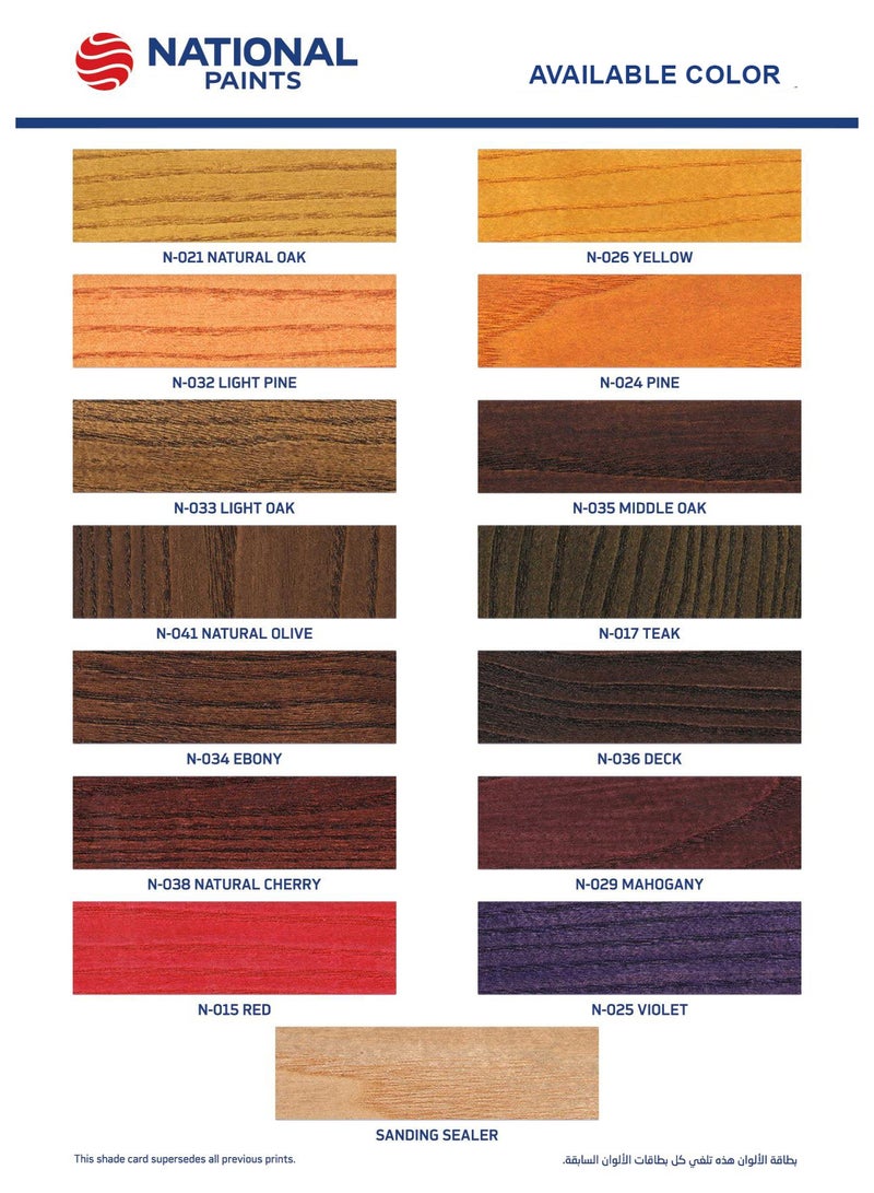 National Paints Wood Stain Premium Fast Drying-Durable, Transparent Colored Finish (Dark Wallnut N-019 - 1L) - Image 5