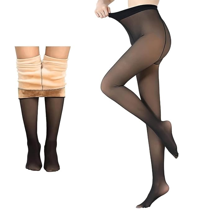 UNITRUST Fleece High Rise Leggings for Women: Ultimate Warm Thermal Wear, Soft Touch Woolen Skinny Thicken (Free Size).(Stretchable waist: 26-38 inches) - Image 1