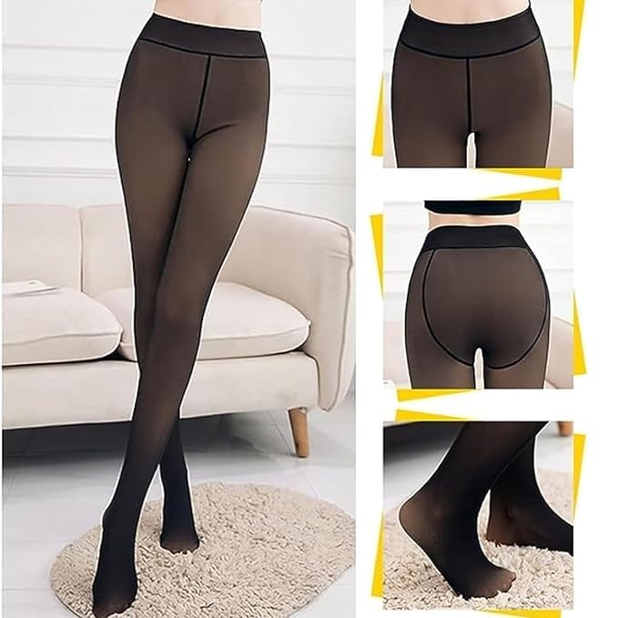 UNITRUST Fleece High Rise Leggings for Women: Ultimate Warm Thermal Wear, Soft Touch Woolen Skinny Thicken (Free Size).(Stretchable waist: 26-38 inches) - Image 4