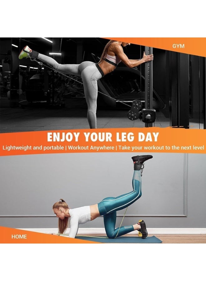 دي إم جي تك أحزمة كاحل رياضية لأجهزة الكابلات، قطعتان من أساور الكاحل المبطنة والمريحة لتمارين ركلات الساق للخلف، مزودة بحلقة مزدوجة على شكل حرف D، لتمارين تمديد الساق، وتمارين عضلات المؤخرة، وتمارين ثني الذراعين، وتمارين عضلات الورك للرجال والنساء - Image 5