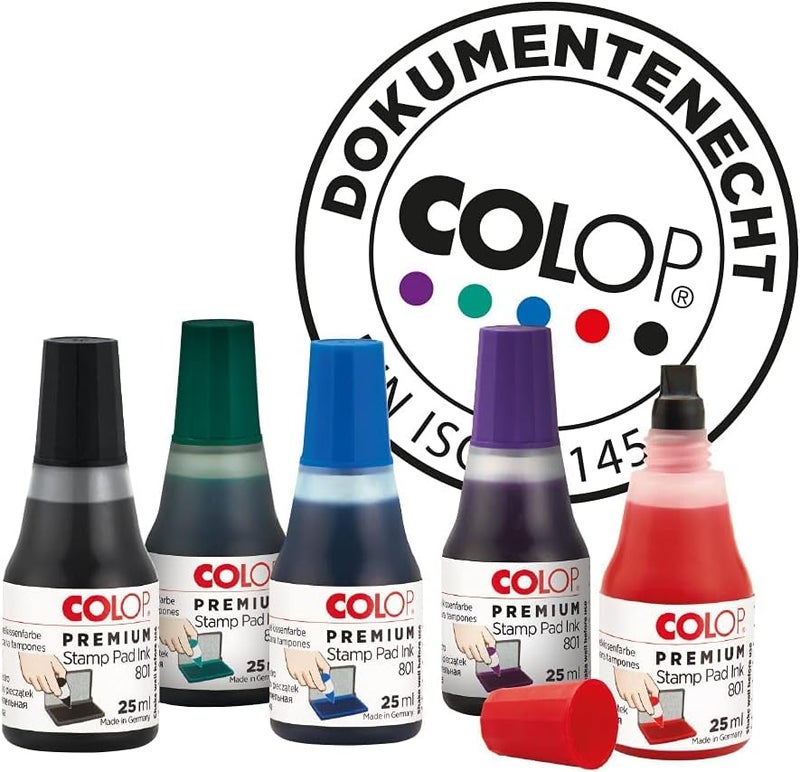 COLOP Non-Toxic, Water Based 801 Premium Ink (Blue, 25 ml) - Image 2