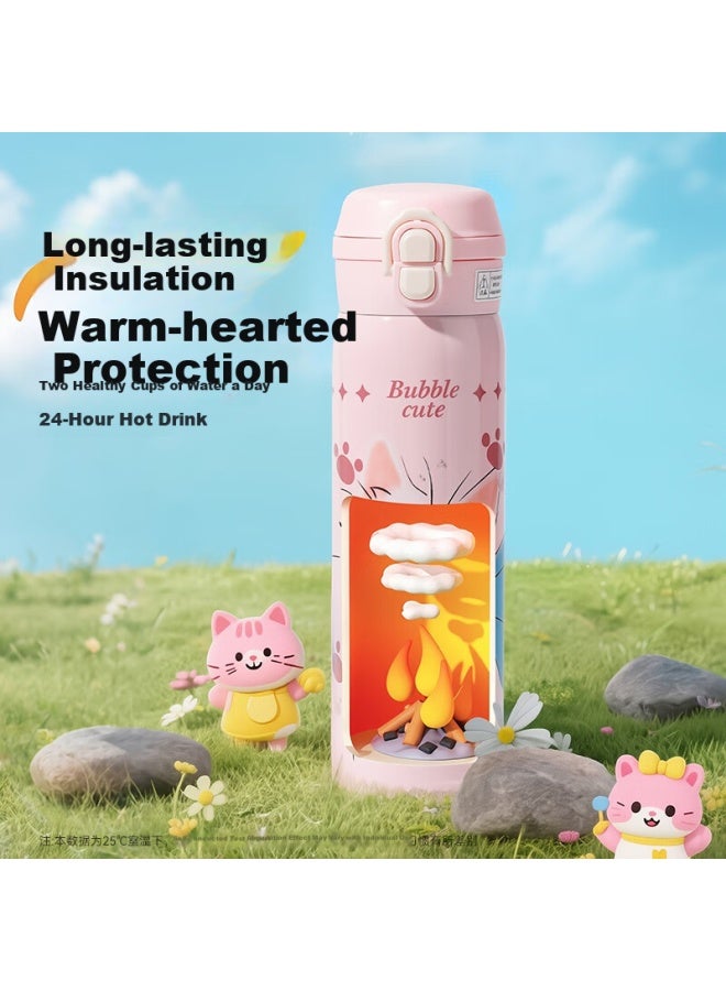 Sidomi Children's Insulated Water Bottle Dual Drinking 3-6-12 Years Old Stainless Steel Water Cup For Kindergarten Boys And Girls - Image 3