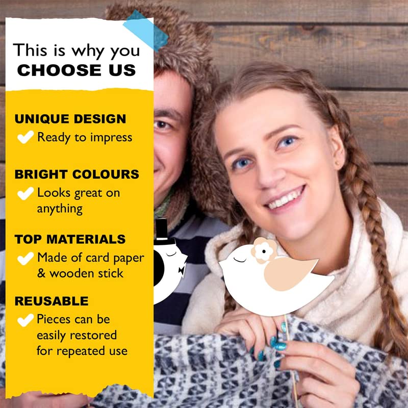 Selibration Pre-Wedding Photo Booth Props for Bachelorette Photobooth, Bachelorette Party Accessories, Pre-Wedding Photoshoot Props, Valentine Couple Props, Party & Event Supplies (Set of 13pcs) - Image 5