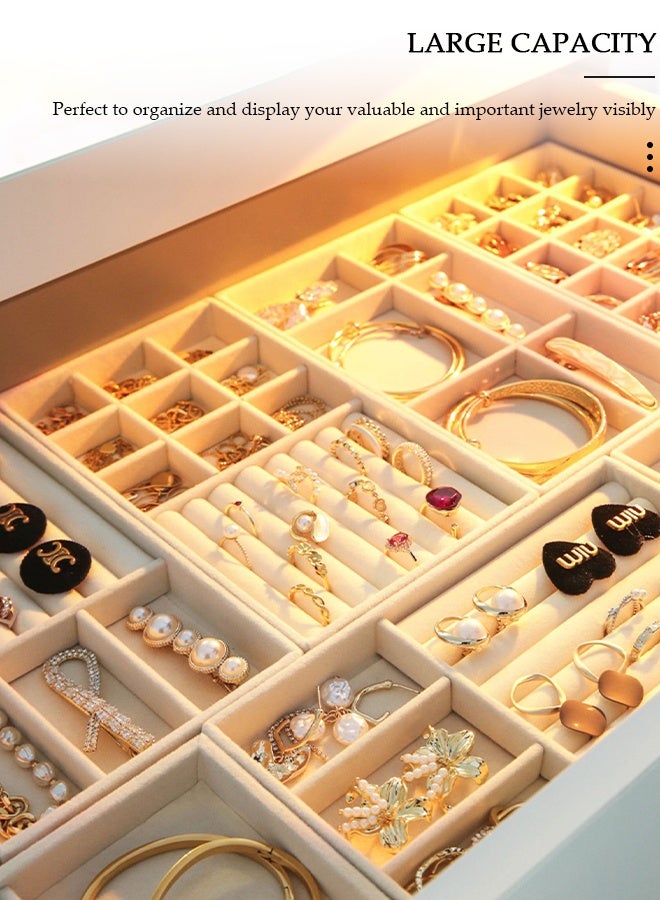 DUNISO Stackable Jewelry Trays Organizer, Closet Drawer Accessories Tray Set of 6 Drawer Organizer for Earring, Ring, Gadgets & Cosmetics, Display Organizer Necklace Storage Showcase Bracelet Removable Tray - Image 4