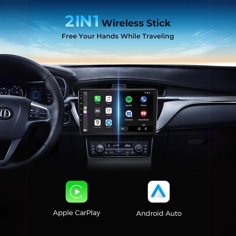 Durvient .com 2-in-1 Wireless CarPlay Android Auto Adapter, Concealed USB Dongle, Plug & Play - Image 2