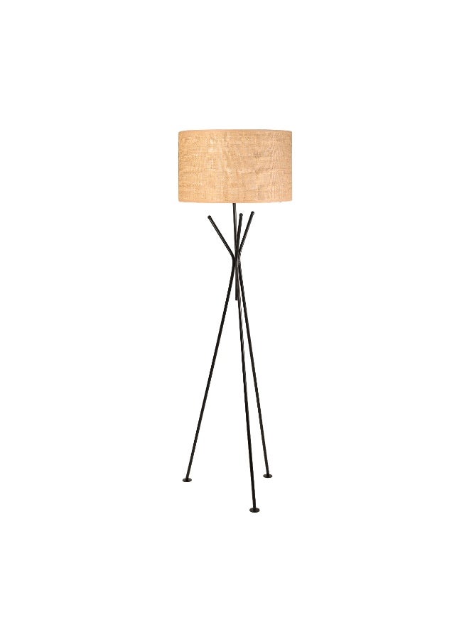 El Rawda Lighting Modern Floor Lamp | Modern And Elegant High Quality Metal Floor Lamp Burlap | Color: Black × Burlap | Size: 150x40x40 cm