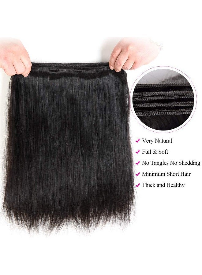 FASHION VILA Brazilian Virgin Straight Hair 3 Bundles 12 12 12 Inch 100% Unprocessed Virgin Remy Hair Straight Human Hair Bundles Natural Black Bundles Weave Hair Extensions For Black Women - Image 4