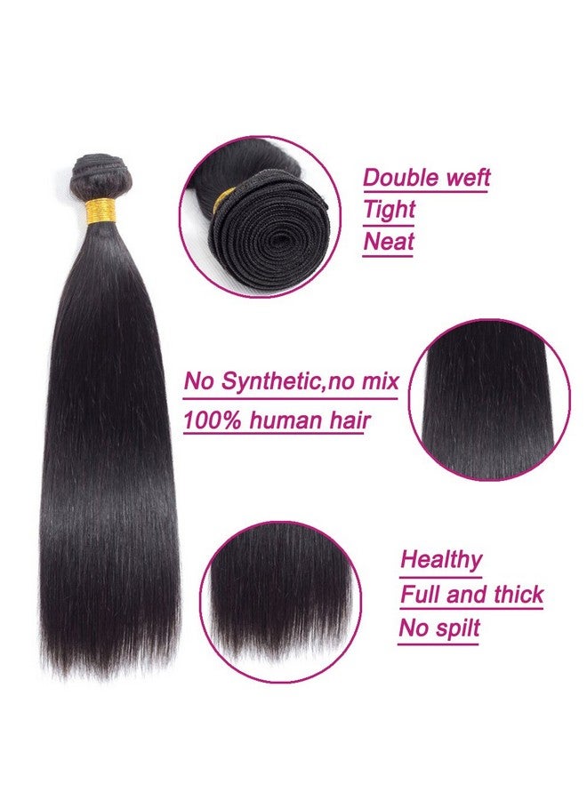 FASHION VILA Brazilian Virgin Straight Hair 3 Bundles 12 12 12 Inch 100% Unprocessed Virgin Remy Hair Straight Human Hair Bundles Natural Black Bundles Weave Hair Extensions For Black Women - Image 3