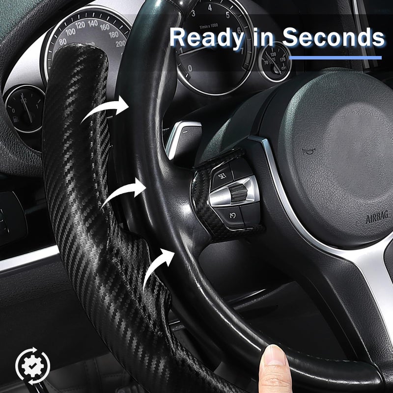 Aotoyou Steering Wheel Cover for BMW X3(2014-2017) X5(2014-2018) 3 Series(2012-2019) 5 Series(2014-2016) 328i 320i 330i 325i 528i 535i 530i 540i M3 2 4 6 Series X4 X6 M2 M4 M5 M6 Accessories (Matte Black) - Image 4