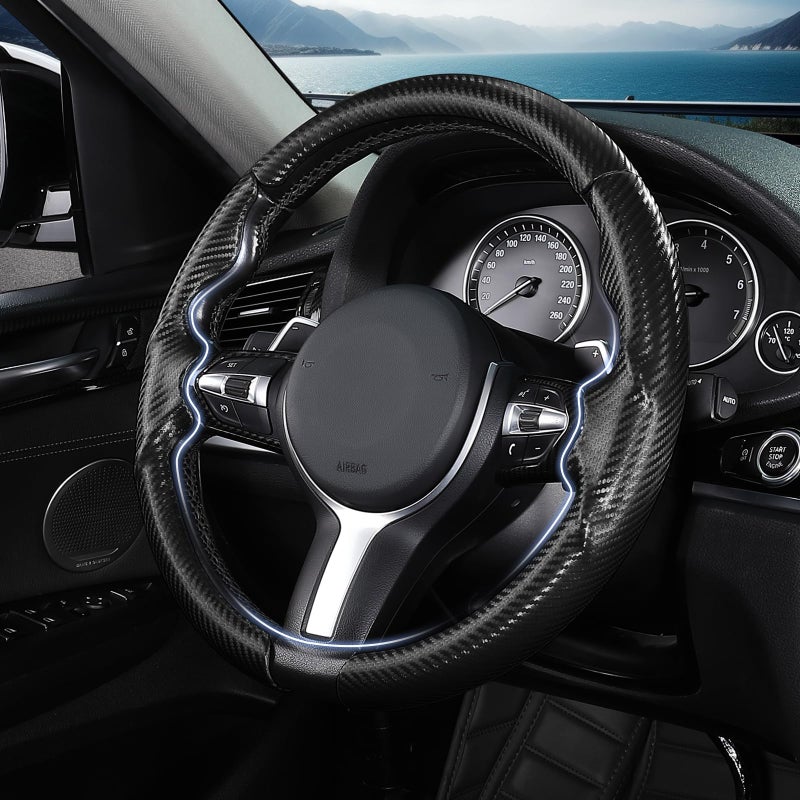 Aotoyou Steering Wheel Cover for BMW X3(2014-2017) X5(2014-2018) 3 Series(2012-2019) 5 Series(2014-2016) 328i 320i 330i 325i 528i 535i 530i 540i M3 2 4 6 Series X4 X6 M2 M4 M5 M6 Accessories (Matte Black) - Image 2
