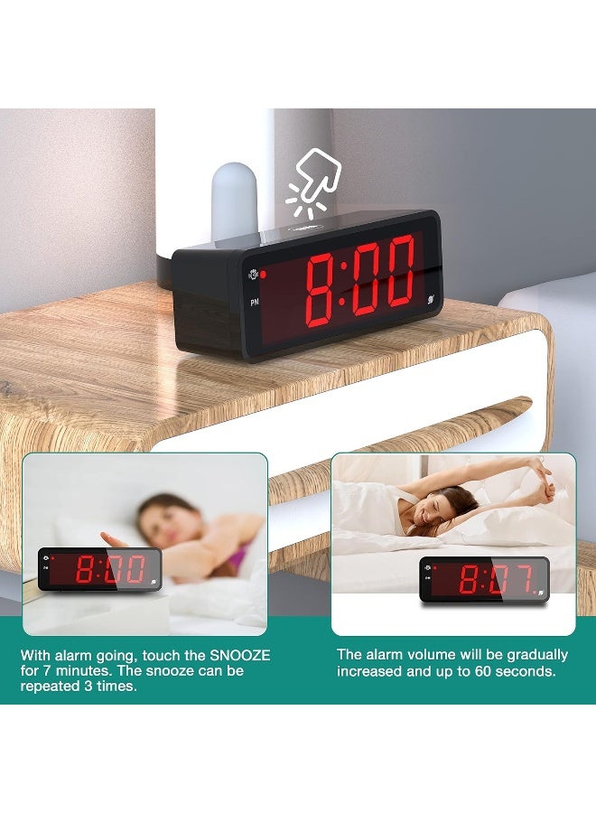 KWANWA Alarm Clock Large Display 18 LED Numbers Adjustable Led Brightness Battery Operated 1224Hr Snooze Clearly Visible Day and Night Loud Alarm Clock for Heavy Sleepers Adults - Image 2