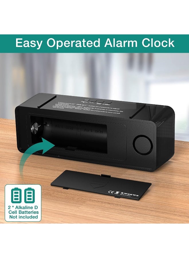 KWANWA Alarm Clock Large Display 18 LED Numbers Adjustable Led Brightness Battery Operated 1224Hr Snooze Clearly Visible Day and Night Loud Alarm Clock for Heavy Sleepers Adults - Image 4