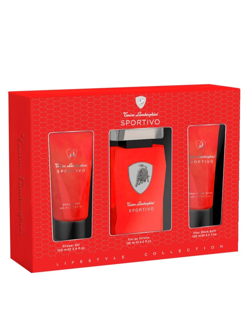 Tonino Lamborghini Tonino Lamborghini Sportivo M EDT 125 Ml+Shower Gel 100 Ml+After Shave 100 Ml Set  - Image 4