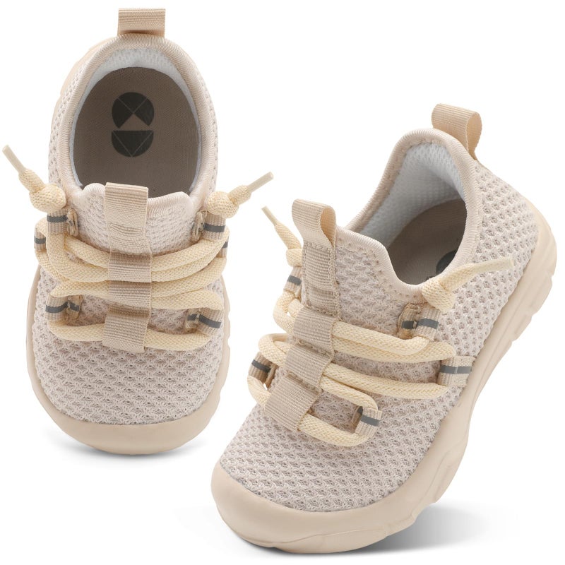 Centipede Demon Toddler Shoes Boys Girls Barefoot Shoes Kids Baby Breathable Walking Running Shoe Slip on Sneakers Lightweight Outdoor Athletic Tennis Shoe 5.5 Toddler Beige - Image 1