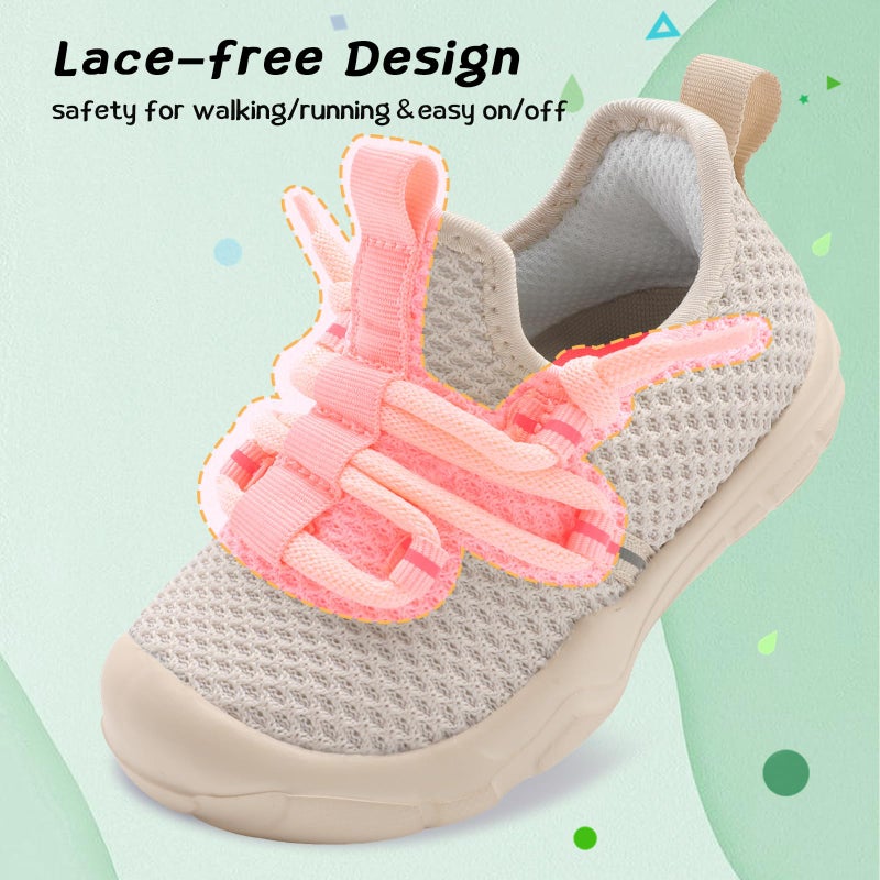 Centipede Demon Toddler Shoes Boys Girls Barefoot Shoes Kids Baby Breathable Walking Running Shoe Slip on Sneakers Lightweight Outdoor Athletic Tennis Shoe 5.5 Toddler Beige - Image 3