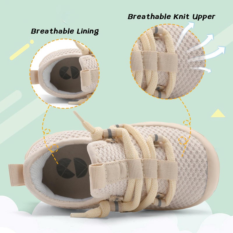 Centipede Demon Toddler Shoes Boys Girls Barefoot Shoes Kids Baby Breathable Walking Running Shoe Slip on Sneakers Lightweight Outdoor Athletic Tennis Shoe 5.5 Toddler Beige - Image 5