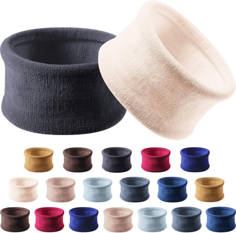 Xinnun 20 Pieces Hair Bands for Women Large Hair Ties for Thick Cotton Stretch Bands Rope Ponytail Holders Headband Accessories for WomenDark Colors