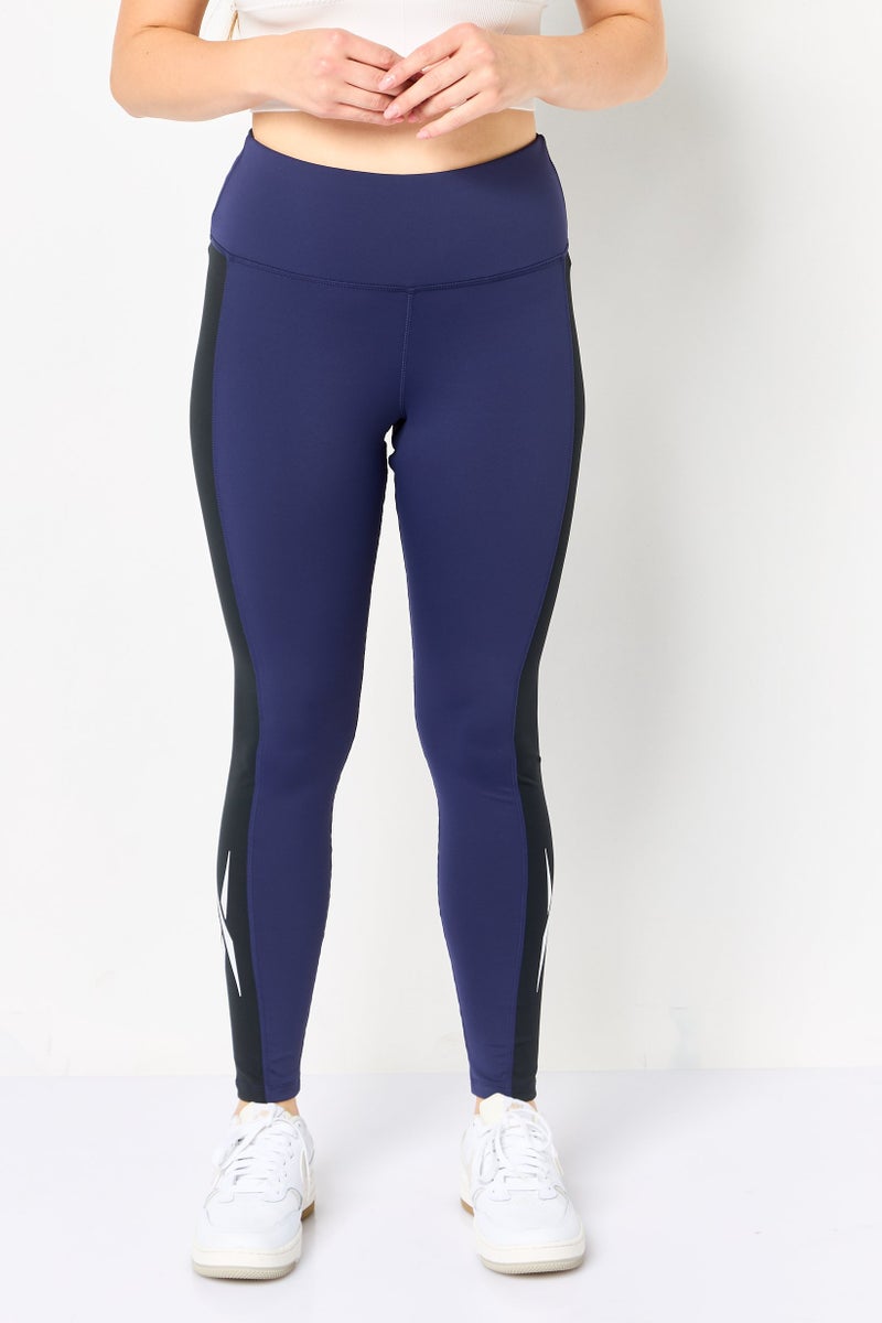 Reebok Women Sportswear Fit Training Leggings, Navy - Image 1