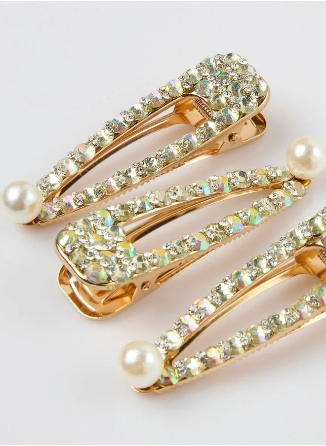 DAZED&ENGAGED Embellished hair clips