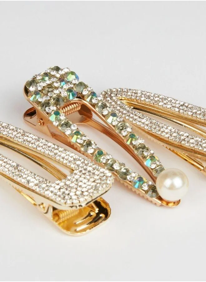 DAZED&ENGAGED Embellished hair clips