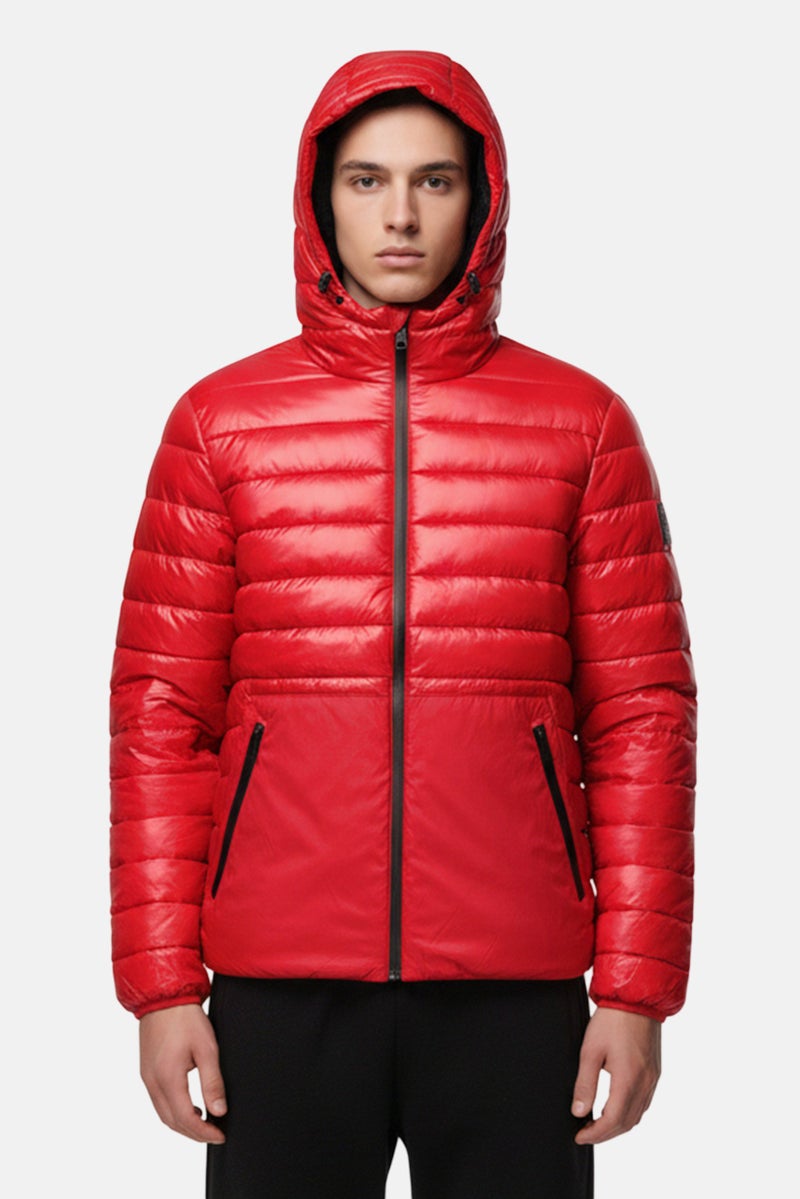 Kenneth Cole Men Quilted Puffer Jacket, Red - Image 1