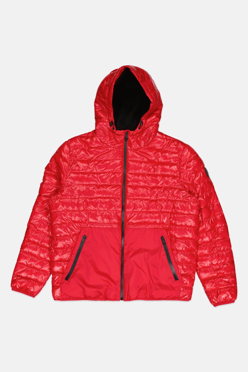 Kenneth Cole Men Quilted Puffer Jacket, Red - Image 2