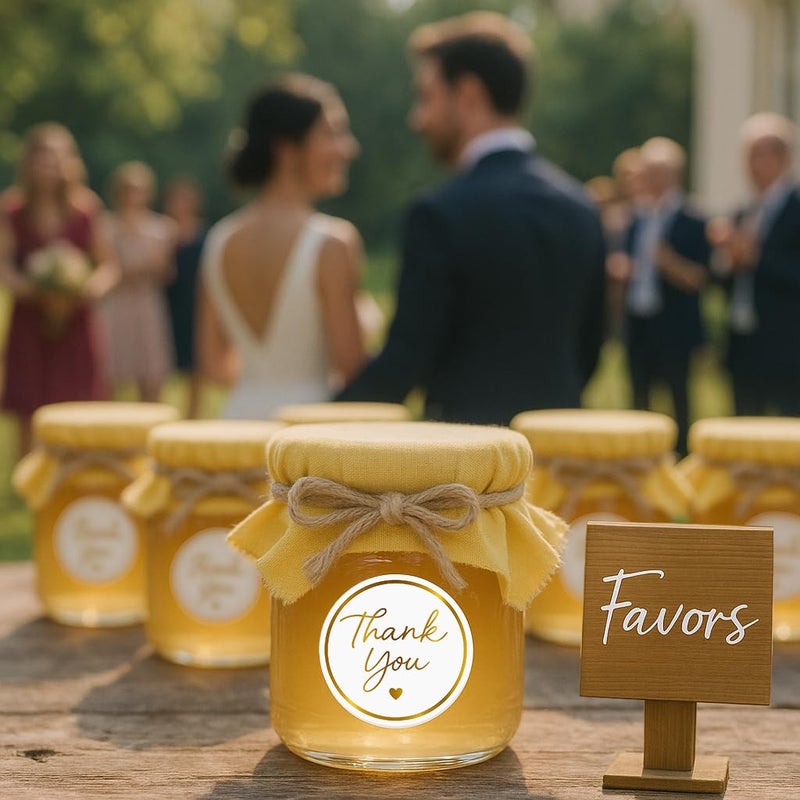 FEELOVE 1.5" Gold Thank You Stickers, 200 Pcs Self-Adhesive Envelope Seals Sticker for Packaging, Small Business, Wedding, Party - Image 3