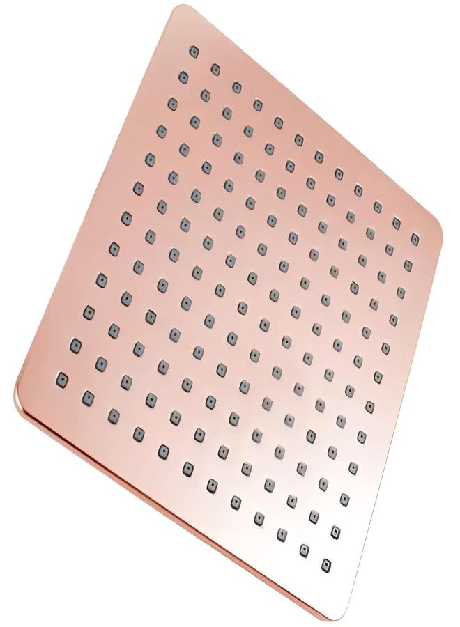 CARNIVAL Heavy Rose Gold Square 8x8 Inch Overhead Shower Set with Arm & Wall Flange | SS-304 Rainfall Shower Head for Bathroom | Premium PVD Coated Finish with Arm | Stainless Steel - Image 2