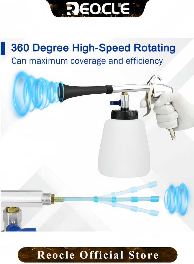 REOCLE High Pressure Car Cleaning Gun Quickly Blasts Dirt & Dust from Surface Car Interior Foam Gun Sprayer for Vehicle Upholstery & Carpet & Seat - Image 2