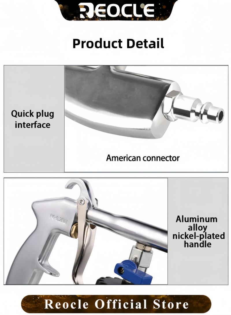 REOCLE High Pressure Car Cleaning Gun Quickly Blasts Dirt & Dust from Surface Car Interior Foam Gun Sprayer for Vehicle Upholstery & Carpet & Seat - Image 4