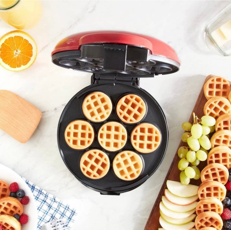 Dash DASH Express Waffle Bite Maker - Compact Red Electric Waffle Maker - Cooks 7 Bites at Once - Nonstick - 1000 Watts  - Image 5