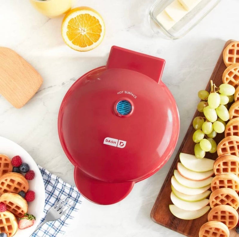 Dash DASH Express Waffle Bite Maker - Compact Red Electric Waffle Maker - Cooks 7 Bites at Once - Nonstick - 1000 Watts  - Image 3