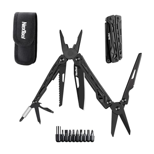 NexTool Multitool, 11 in 1 Multi Tool with Needle Nose Pliers, Scissors and Screwdriver Bits, Stainless Steel Multi Tool Pocket Knife with Safety Locking for Camping,Fishing,Hiking, Mens Gifts Unique - Image 1