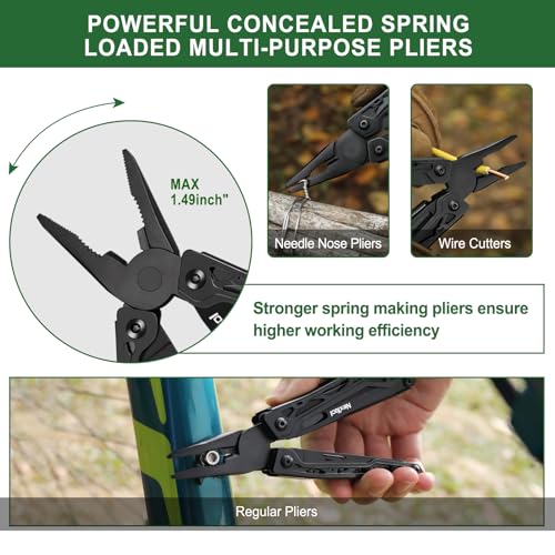 NexTool Multitool, 11 in 1 Multi Tool with Needle Nose Pliers, Scissors and Screwdriver Bits, Stainless Steel Multi Tool Pocket Knife with Safety Locking for Camping,Fishing,Hiking, Mens Gifts Unique - Image 5
