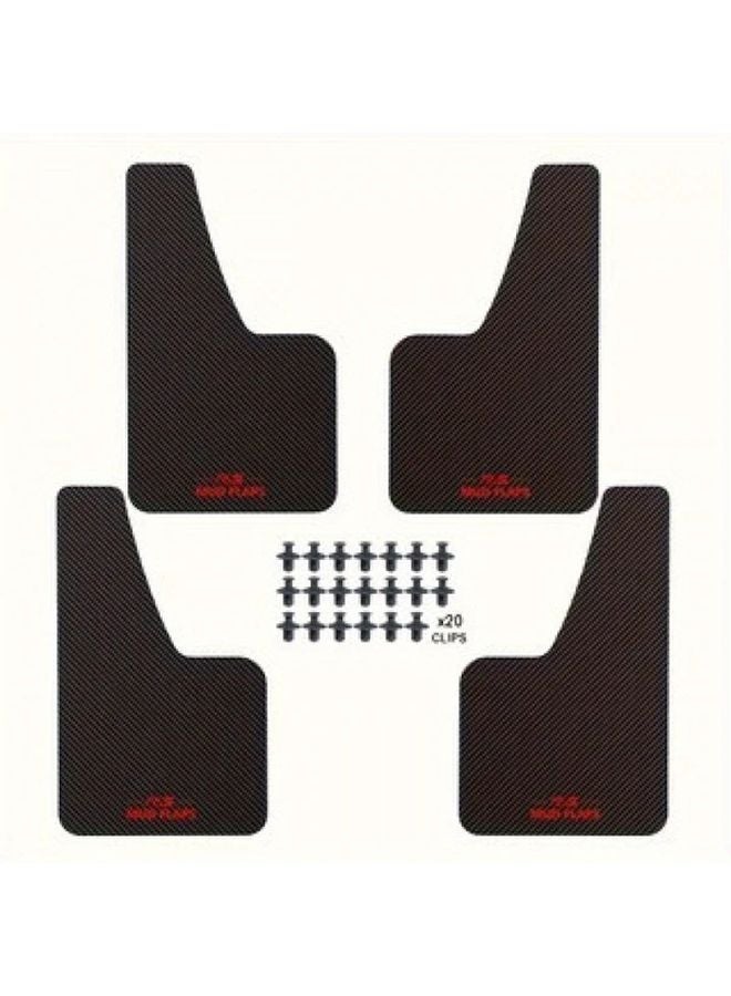 Black Carbon Fiber Effect Mud Flaps Front Rear Splash Guards Durable - Image 2