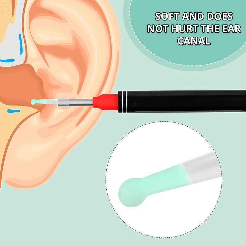 Nuanchu Ear Spoon Tips Ear Cleaner Replacement Set for 35 mm Otoscope Plastic Ear Cleaner Tips Reusable Ear Cleaner Spoon Tip for Teens Adults Family Ear Health Care Light Green - Image 3