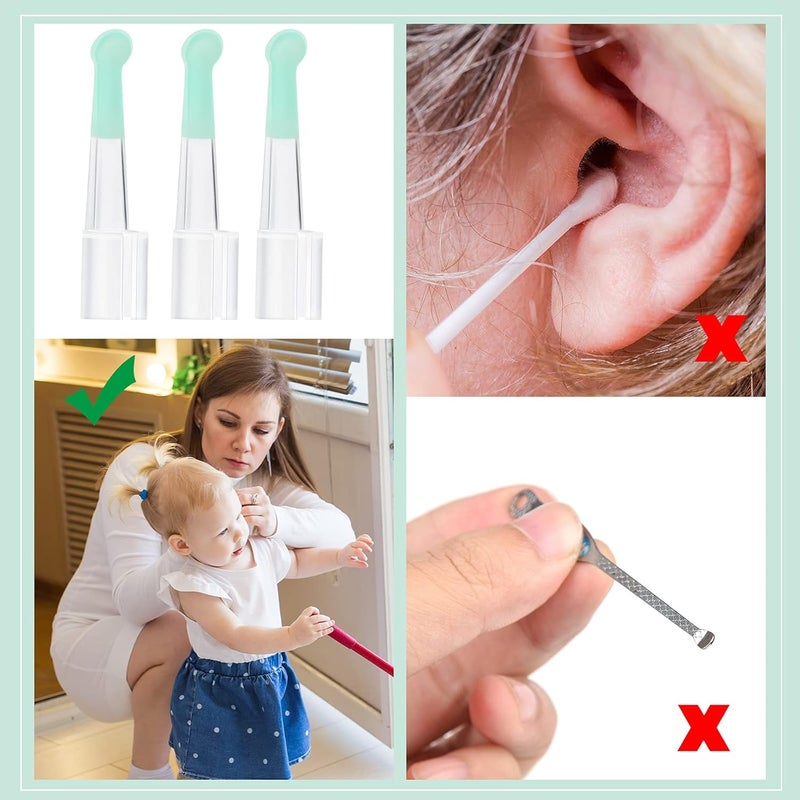 Nuanchu Ear Spoon Tips Ear Cleaner Replacement Set for 35 mm Otoscope Plastic Ear Cleaner Tips Reusable Ear Cleaner Spoon Tip for Teens Adults Family Ear Health Care Light Green - Image 4