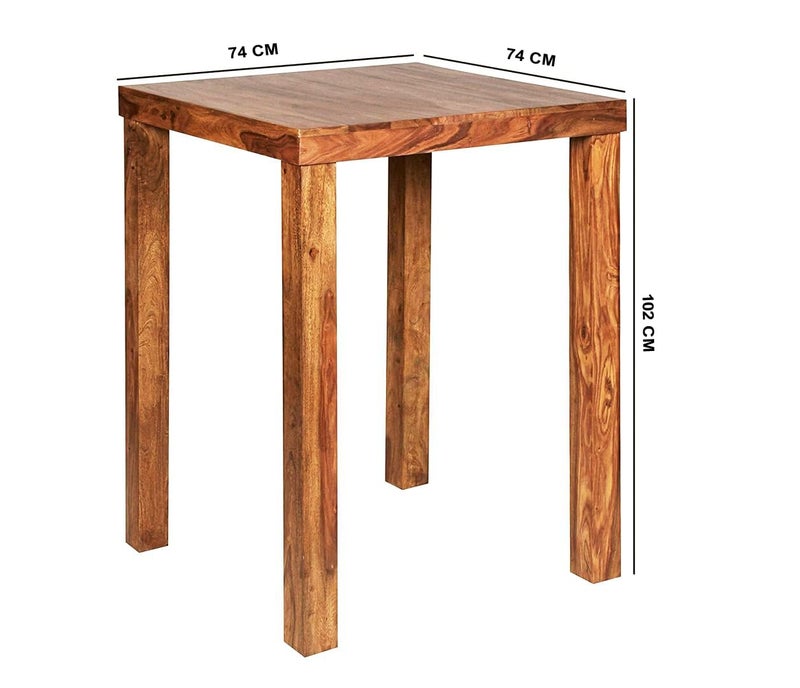 AMD ARTS Bar Table Solid Wood Bar Table Bar Table for Living Room and Modern Country House Style Wooden Standing Table Square Product Solid Wood Furniture Natural Brown