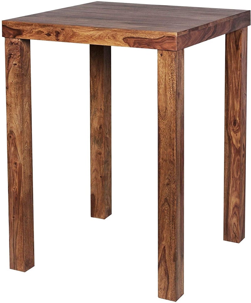 AMD ARTS Bar Table Solid Wood Bar Table Bar Table for Living Room and Modern Country House Style Wooden Standing Table Square Product Solid Wood Furniture Natural Brown
