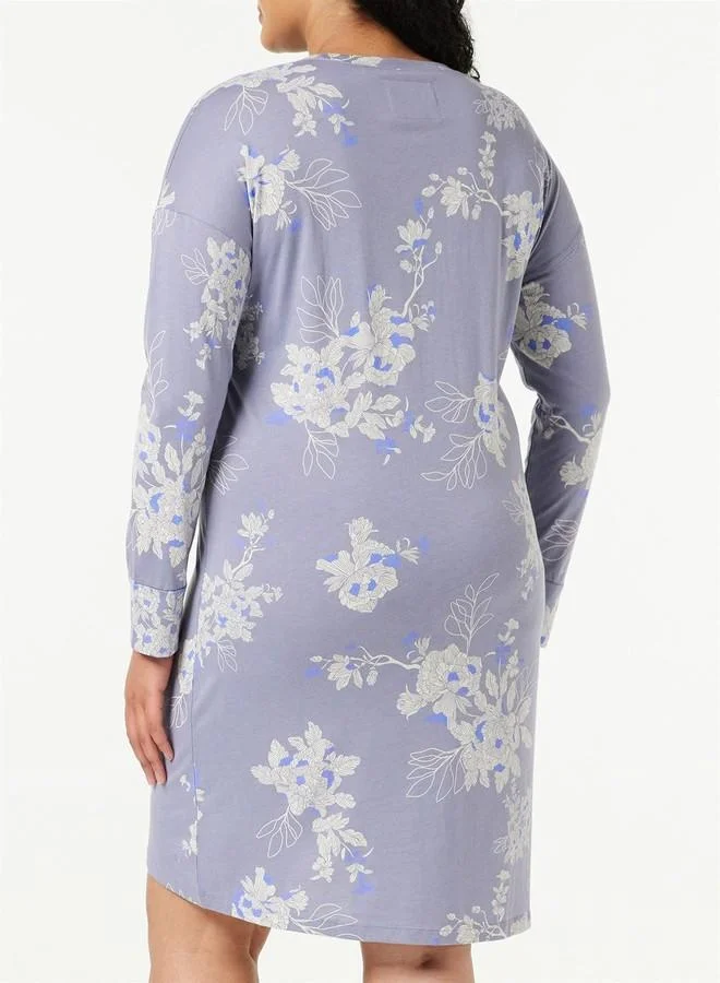 ترايامف Triumph International Women's Cotton Knee Length Casual Night Shirt (Z213391 V9_Lavender_XL)