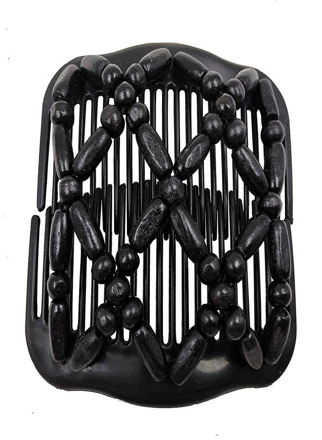LOVEF 5 Pcs Magic Combs Wood Beaded Stretch Double Side Combs Clips Bun Maker Hair Accessories for Wowen Girls - Image 3