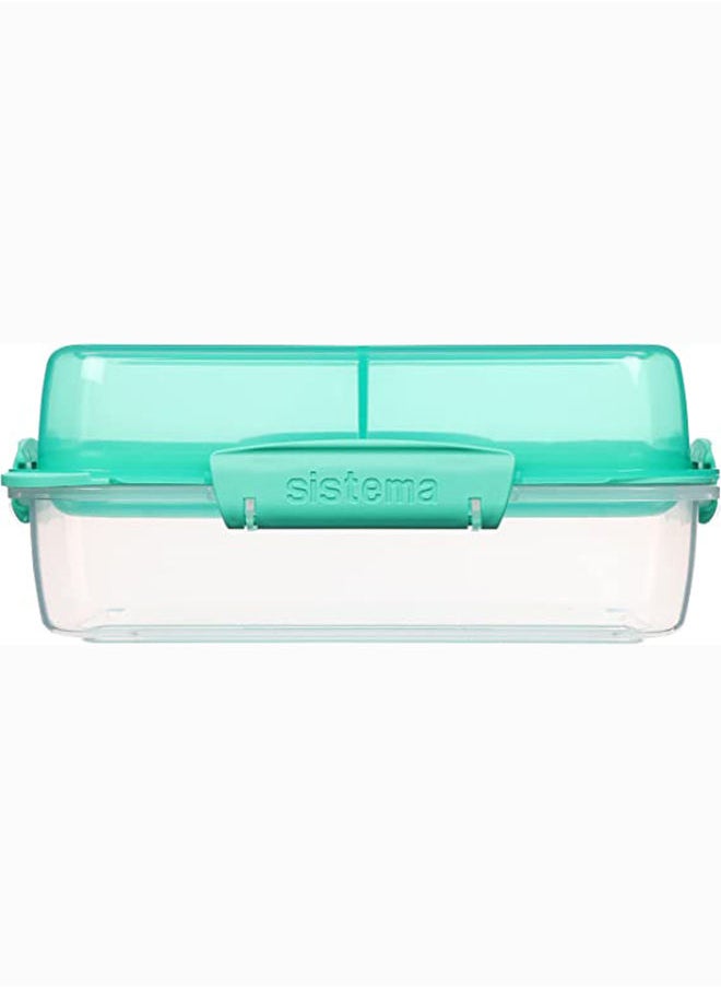 sistema - Sistema Lunch Stack Rectangle To Go Lunch Box: Portable Meal Organizer, Food Storage Solution, Meal Prep Container, Lunchbox with Compartments, Stackable Lunch Container  - 1.8 L - Image 1