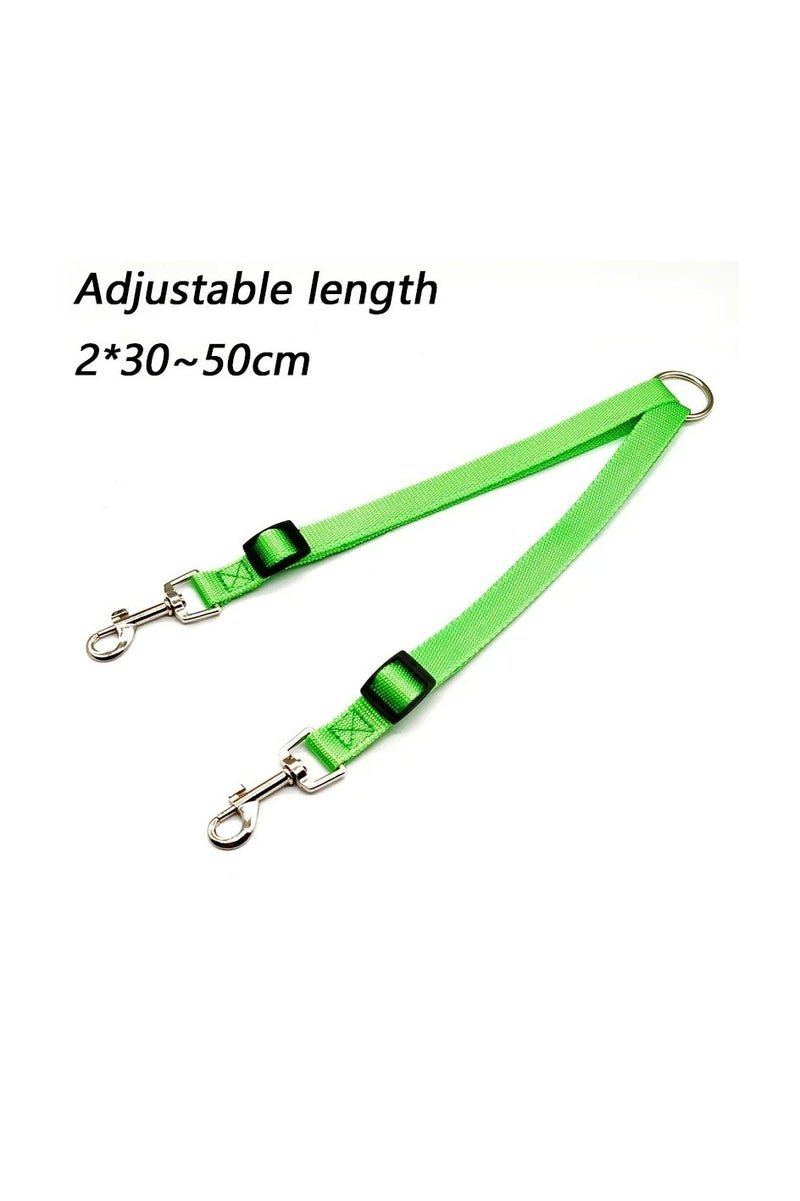 مقود مزدوج للحيوانات الأليفة باللون الأخضر - مقود مزدوج للمشي مع كلبين أو قطتين