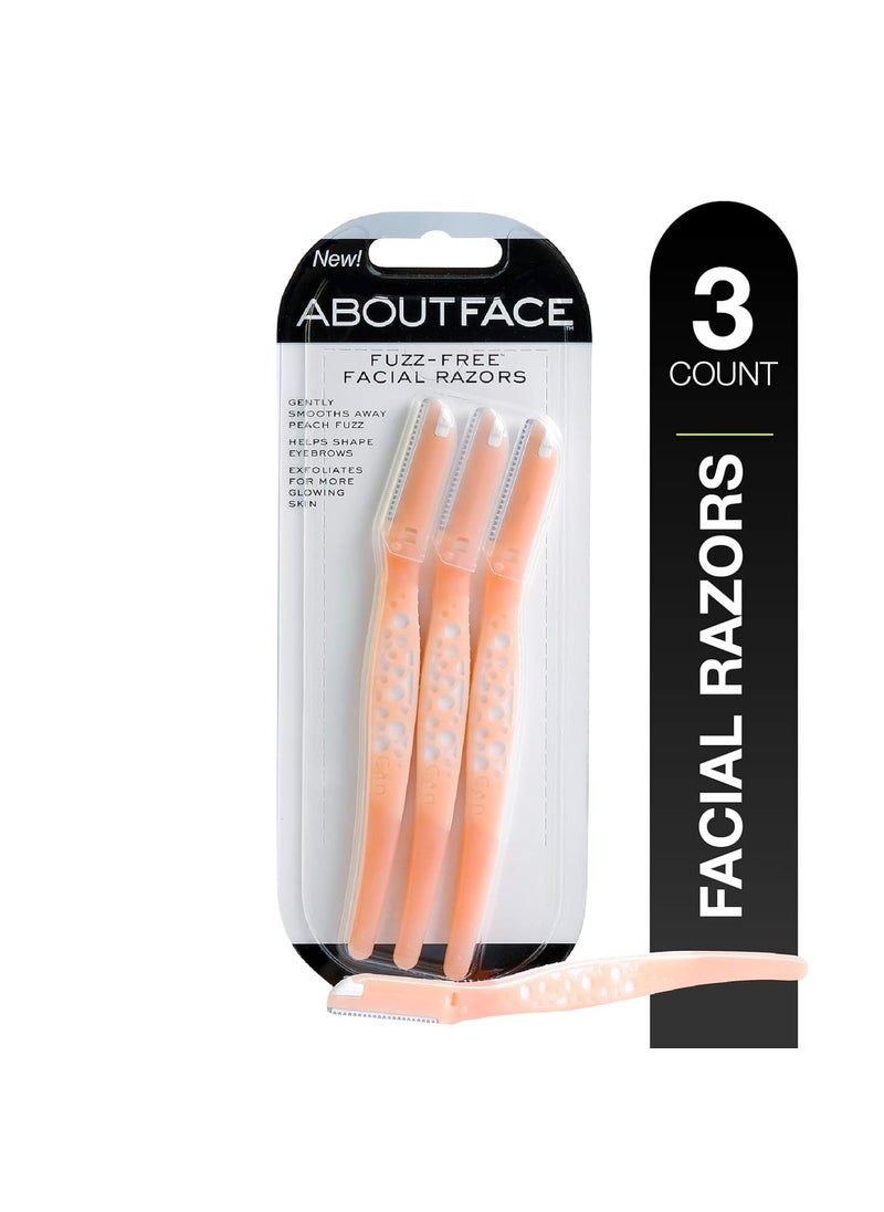 About Face - About Face FuzzFree Facial Razors  3 Beauty Groomers for Hair Removal Ideal for Shaving Exfoliating Dermaplaning and Brow Shaping Japanese Steel Gently Removes Facial Hair - Image 1