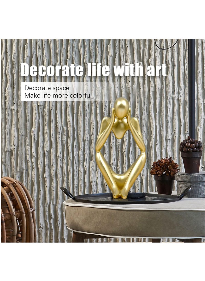Arabest Abstract Thinker Statue Sculpture for Modern Home/Office Decoration Living Room Tabletop Shelf Figurine (Middle)  - Image 3