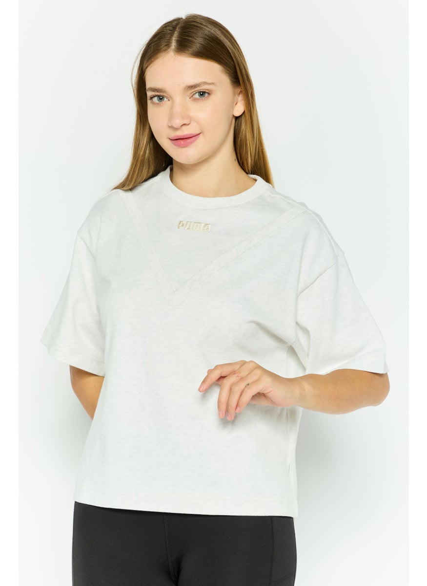PUMA Women Sportswear Fit Short Sleeve Training T-Shirts, Heather Grey  - Image 1